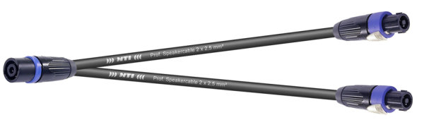 MTI LS-Y-Kanalsplit, 2x 2,5mm², Speakon 4 p.fem./2x male, Metall sw.