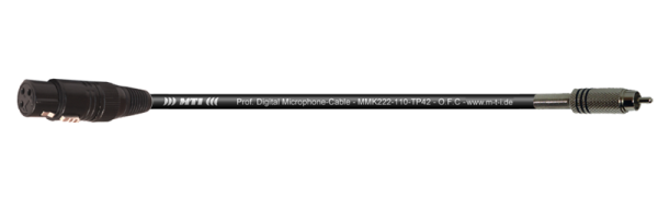 MTI Digital Micro-Cable, XLR-female 3pole black/RCA Cinch plug Chrom