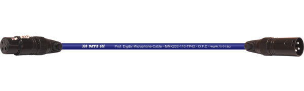 MTI Digital Micro-Cable, blau, XLR fem./male 3p.sw.