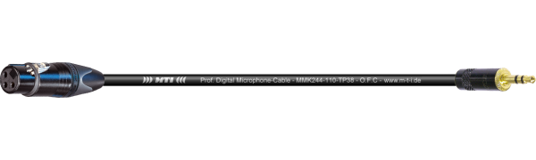 MTI Digital Micro-Cable TP13, XLR-fem./Mini-Klinke 3p., sw., Goldkontakte