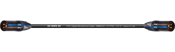 MTI Digital Micro-Cable Verlängerung, XLR-male/male 3p. sw, Goldpins