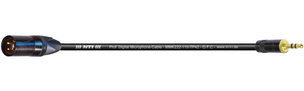 MTI Digital Micro-Cable, XLR-male 3p./Mini-Kl. 3p.,schwarz, Goldpin