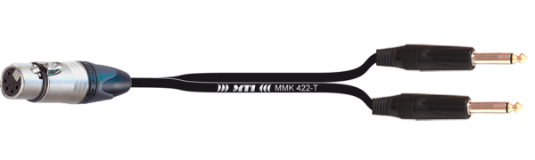 Y-Cable, Neutrik XLR 5p. fem. / 2x Klinke 3p.