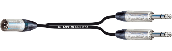 Y-Cable, Neutrik XLR-male 3p. / 2x Klinke 3pol.