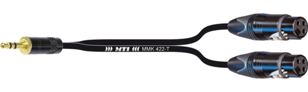 Breakout-Cable, Mini-Klinke 3p./ 2x XLR-fem. sw.