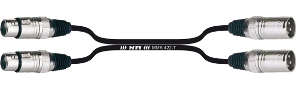 MTI Twinline, 2x XLR-fem./male, 3p.
