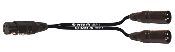 Y-Cable, XLR-fem. 3p. / 2x male, AES