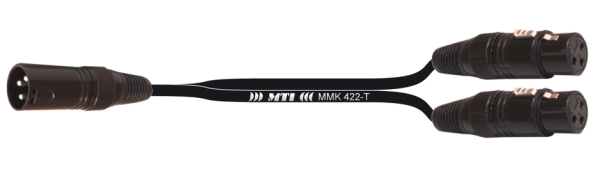 Y-Cable, XLR-male 3p. / 2x XLR-fem.