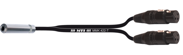 Y-Cable, Kl.-Buchse 3p./ 2x XLR-fem.