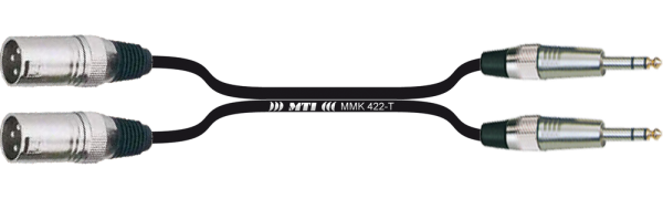 MTI Twinline, 2x XLR-male/Klinke 3p.