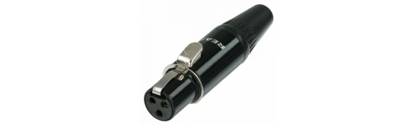 REAN Mini-XLR 3-pol. Kabelbuchse, Metall, schwarz, Goldkontakte