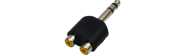 MTI-Adapter, Klinkenstecker 6,3 mm 3-p. / 2x Cinchbuchse