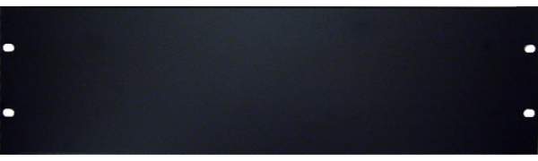 19'' U-Rackblende, 3 HE, Stahl, pulverbeschichtet, schwarz