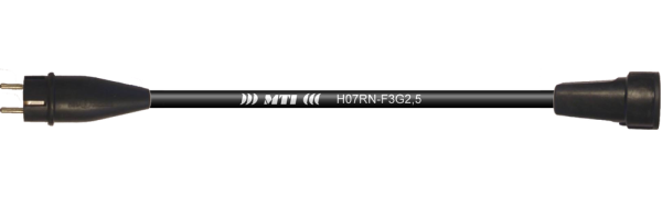 Lastverlängerung, Schuko St./Bu. Vollgummi, 3x 2,5 mm², 5,0 m