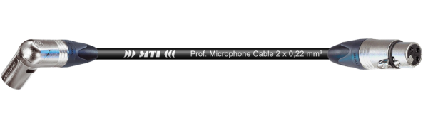 MTI Digital Audio-Adapter, Neutrik Winkel-XLR-male/fem.-gerade 3p., 0,2 m
