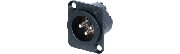 Neutrik XLR-3p.,Einbaustecker,D-Serie, schwarz