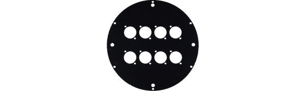 SBR08-310 Stageboxronde, 8 Bohrungen XLR-D-Serie, sw.