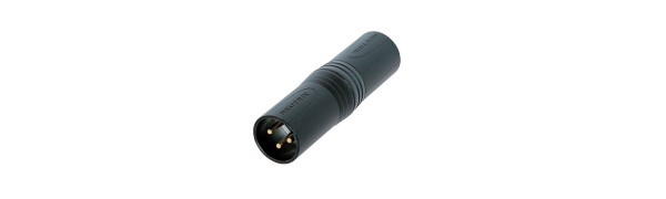 Neutrik Adapter, XLR 3p. male/male, schwarz, Goldkte.