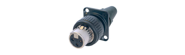 Neutrik XLR3-p. Kabelbuchse,D-Loch-Flansch, EMC