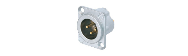 Neutrik XLR-3p.,Einbaustecker,Goldkte., D-Serie