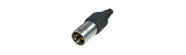 Neutrik XLR-3p.,Kabelstecker Goldkte.,schwarz, IP65/UL50E