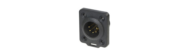 Neutrik XLR-5p.,Einbaustecker, Goldkte.,D-Serie, schwarz IP65/UL50E