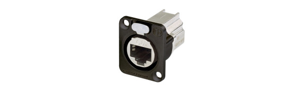 Neutrik RJ45-CAT6A, Durchgangs-Einb.-Bu., Ethercon, sw., D-Serie