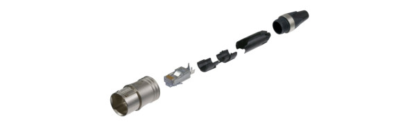 Neutrik Ethercon Cat 6 Kabelstecker, Nickel, IP65