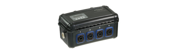 Neutrik opticalCON Breakout Box mit power Monitor, 1x QUAD In, 4x DUO Out, single mode PC, blau