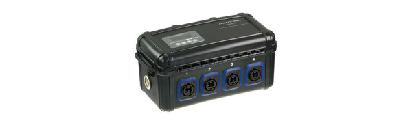 Neutrik opticalCON Breakout Box mit power Monitor, 1x QUAD In, 4x DUO Out, Multimode PC, schwarz
