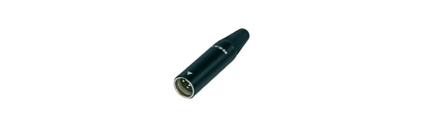 REAN Mini-XLR 3-pol. Kabelstecker, Metall, schwarz, Goldkontakte