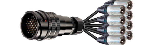 Spliss-Adapter, TL25 male, 8x XLR-male 3p., DMX, 2,0 m