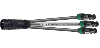 MTI LS-Breakout-Cable, 3x 2x4,0 mm², PACOM 8p.male o.Ü., 3x Speakon 4p., 3,0 m