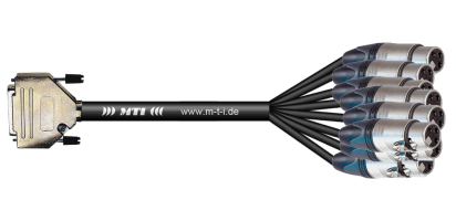 MTI/ADT-AES-59 Analog-Loom, D-Sub 25p. male/8x XLR-fem. 3p., 8Ch., 1,0 m