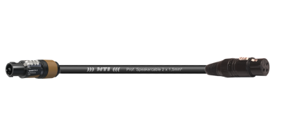MTI Speakercable, 2x1,5mm², Speakon/XLR-fem.