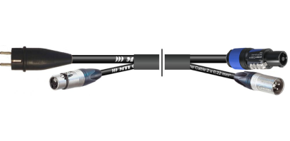 MTI Prof. Kombi-Core 1x Powercon bl./1x XLR-male auf 1x Schuko St.-VG/1x XLR-fem.