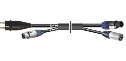 MTI Prof. DMX-Kombi-Core 1x Powercon bl./1x XLR-fem., 1x Schuko St.-VG/1x XLR-male
