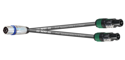 MTI LS-Y-Kanalsplit, 2x 4x 2,5mm², Speakon, 1x 4p.fem./2x 4p.male, 0,7 m