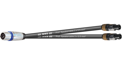 MTI LS-Breakout, 2x 2x2,5mm², Metall-Speakon, 1x 4p.fem./2x 2p.male