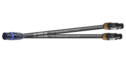 MTI LS-Breakout, 2x 2x2,5mm², Speakon, 1x 4p.fem. Metall sw./2x 2p. male, 0,7 m