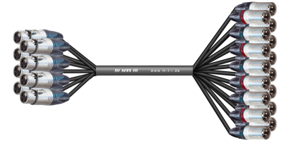 Y-Insert-Loom, Neutrik 8x XLR-fem. 3p./16x XLR-male 3p.