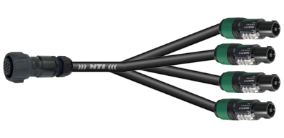 MTI LS-Breakout-Cable, 4x 2x2,5 mm², PACOM 8p.female o.Ü., 4x Speakon 4p.