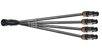 MTI LS-Breakout, 4x 2x2,5mm², Speakon 8p.fem. Metall sw./4x NL2FX, 1,0 m