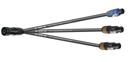 MTI LS-Breakout, 4x 2x2,5mm², Speakon 8p.fem. Metall sw./1x NL4FX,2x NL2FX, 1,0 m
