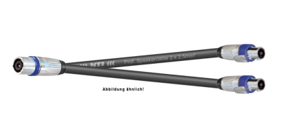 MTI Speakon Y-Adapter, Metall, 2x4x2,5mm², 4pol. male/2x 4p. fem. 0,5 m