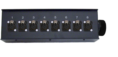 Stagebox 8x XLR-fem. 3p., TL25 male, 110 Ohm-AES, Goldkte.