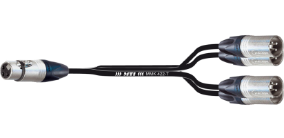 Y-Cable, Neutrik XLR-fem. 3p./ 4x male, AES, 0,5 m