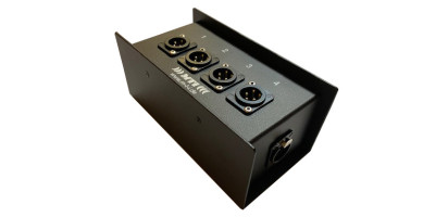 MTI ETHERNET/DMX-Splitbox Neutrik CAT7, 4x XLR-3p. male, schwarz