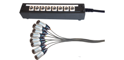 Bühnenuntervtlg. 8Ch., Stagebox-MSB08-1R, Neutrik XLR-fem./male, 10,0 m