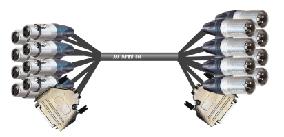 MTI Prof. Analog-Loom, 2x Sub-D male - 8x XLR-fem./8x male 3p., 2x 8 Ch., 4,5 m